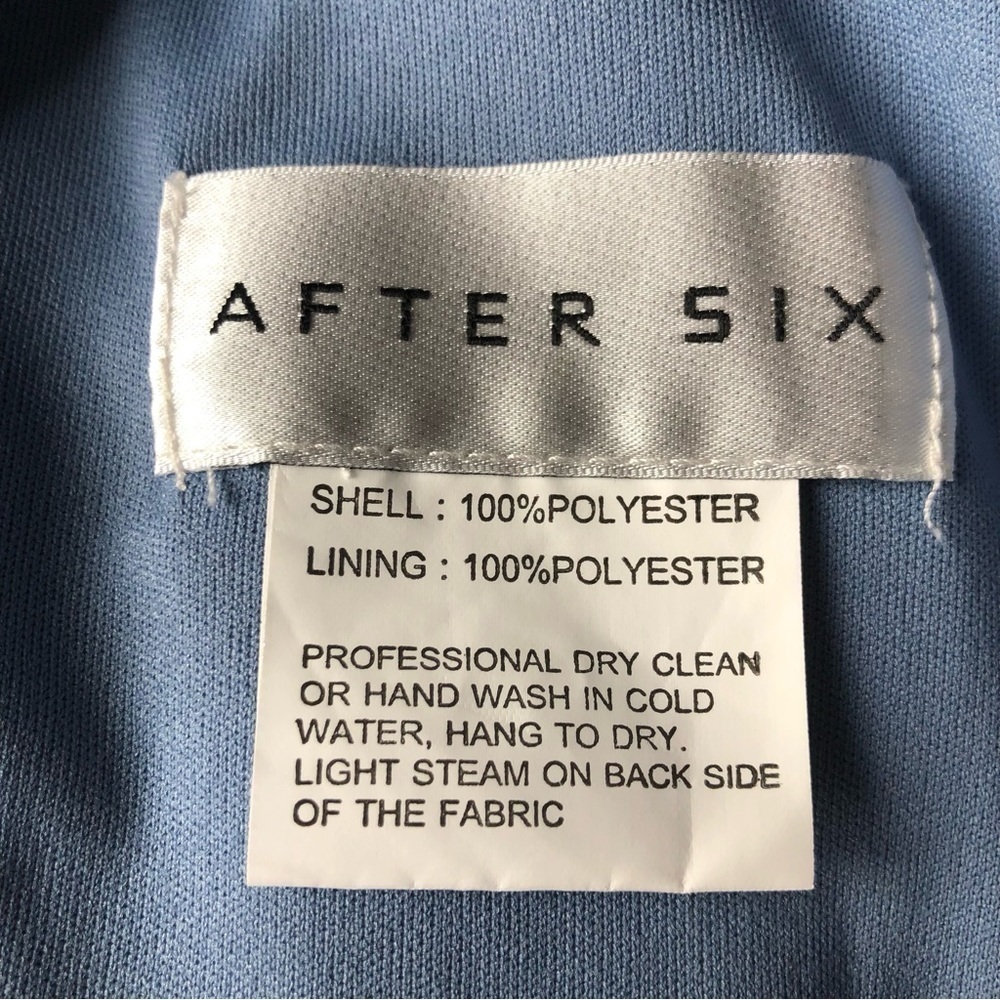 After Six Blue Larkspur One Shoulder Gown Size 14 - Picture 14 of 15